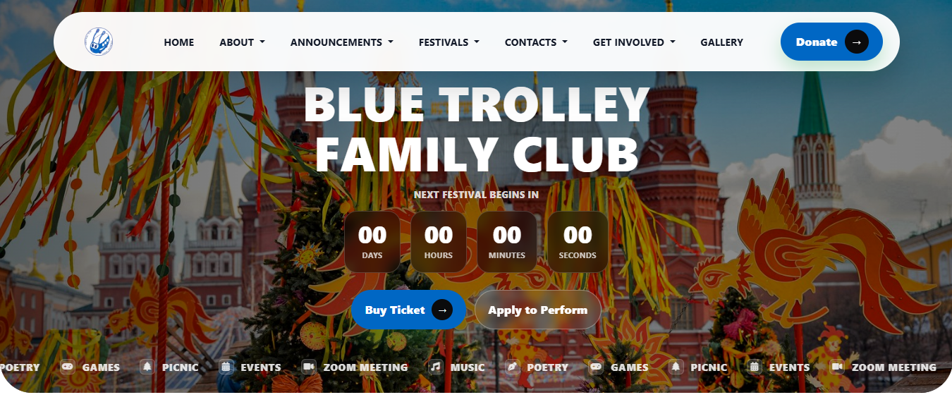 Blue trolley